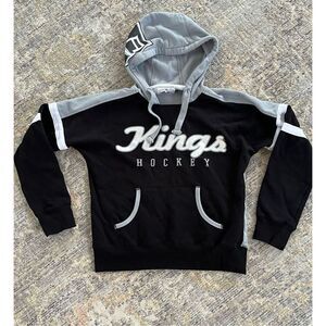 NHL Women's Large LA Kings Black White Pullover Hoodie Sweatshirt
